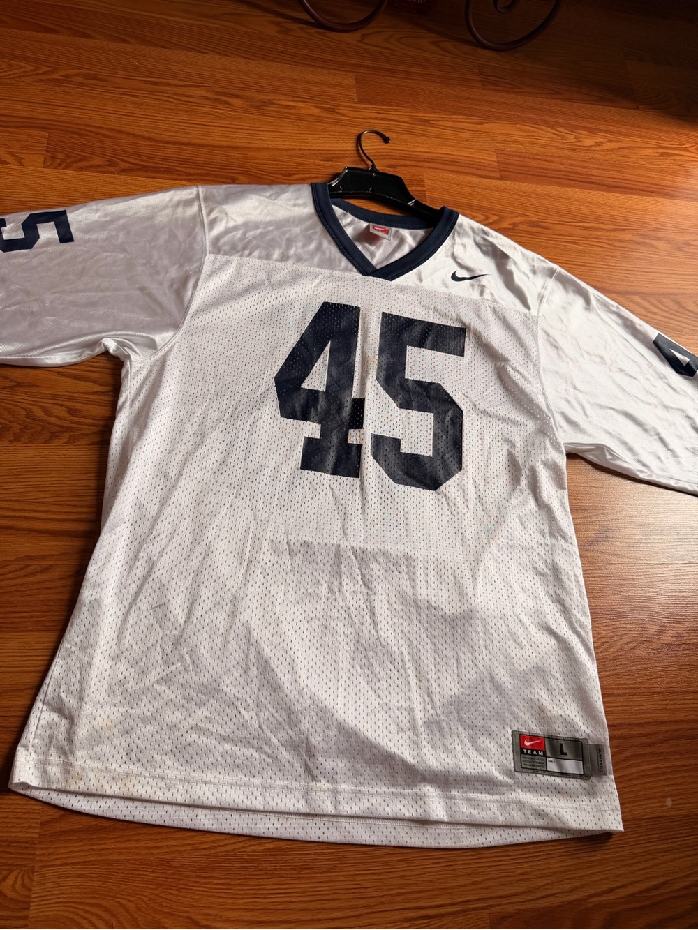 Penn State Nittany Lions Nike Football Jersey Men's Large #45 White PSU NCAA PA